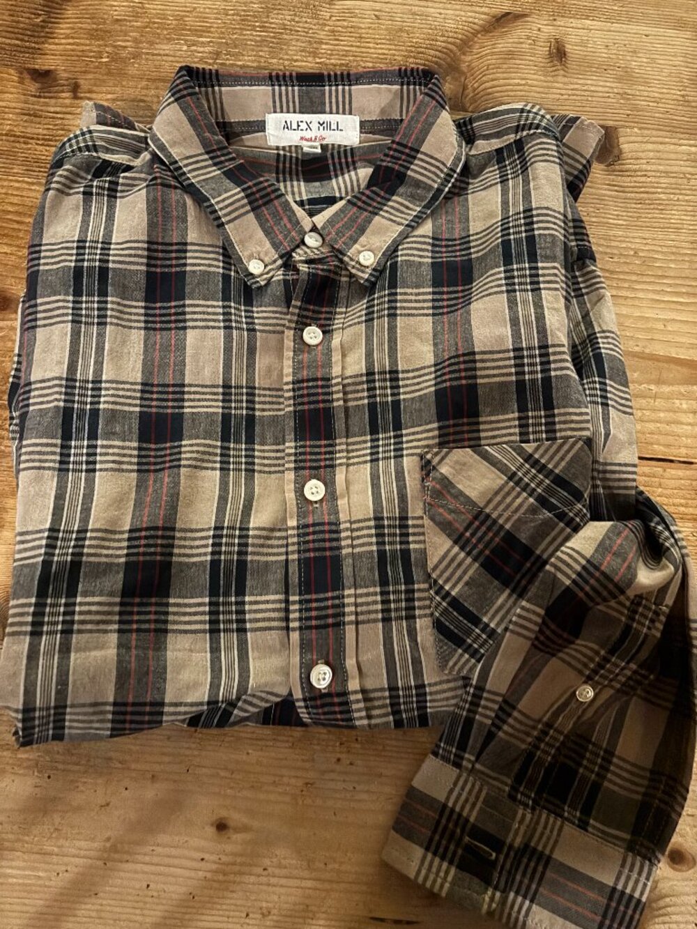 Men's Alex Mill Plaid Button Down Cotton Shirt